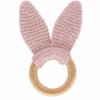 BabyJem Beißring Aus Holz Hase, Rosa