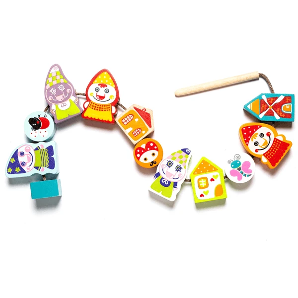 Cubika Schnurrspielzeug Aus Holz "Fröhliche Zwerge" 3 Cubika Schnurrspielzeug Aus Holz "Fröhliche Zwerge"