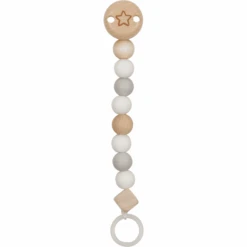 Goki Schnullerkette Stern Grau